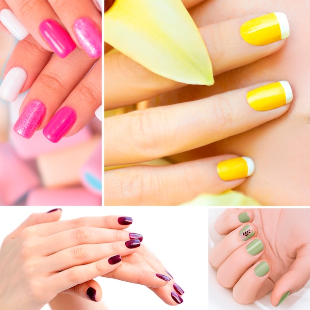 Women with creative nail art