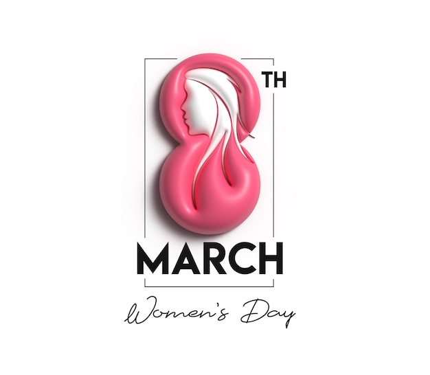 Womens Day  8 March Space of Your Text 3D Render Illustration Design