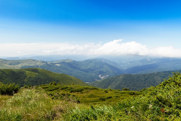 Wonderful landscape of Ukrainian Carpathian mountains.