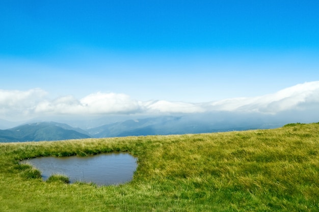 Free Photo wonderful landscape of ukrainian carpathian mountains.