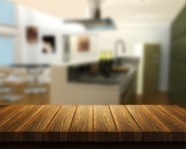 Wood in a kitchen