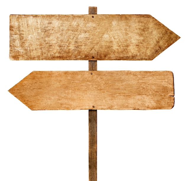 Wooden arrow signs.