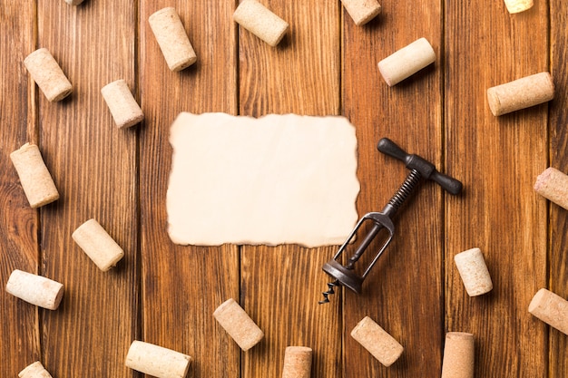 Free Photo wooden background full of corks 