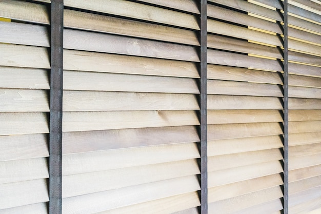 Wooden blinds and window