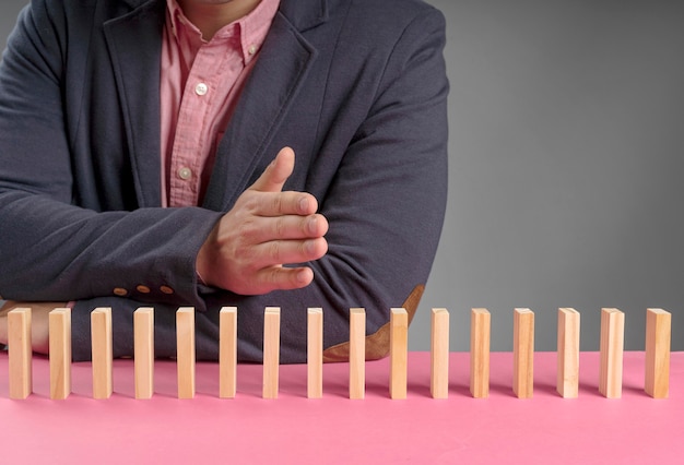 Free photo wooden blocks on desk