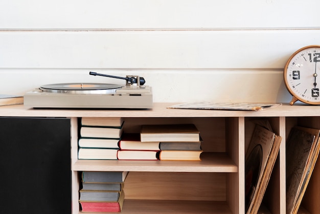 Wooden bookcase background for zoom calls