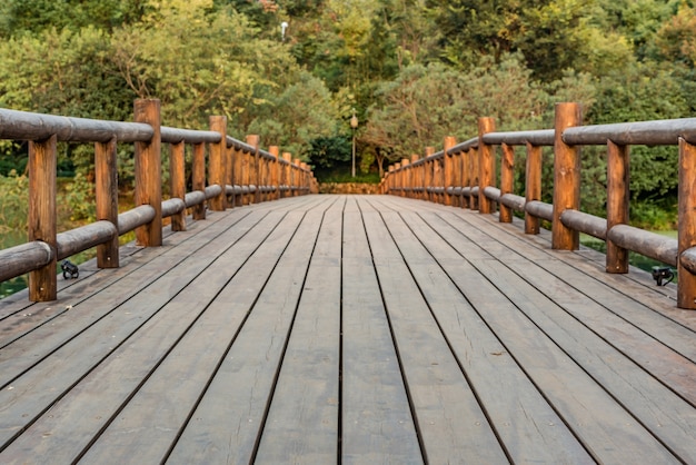 Free Photo wooden bridge with vegetation background