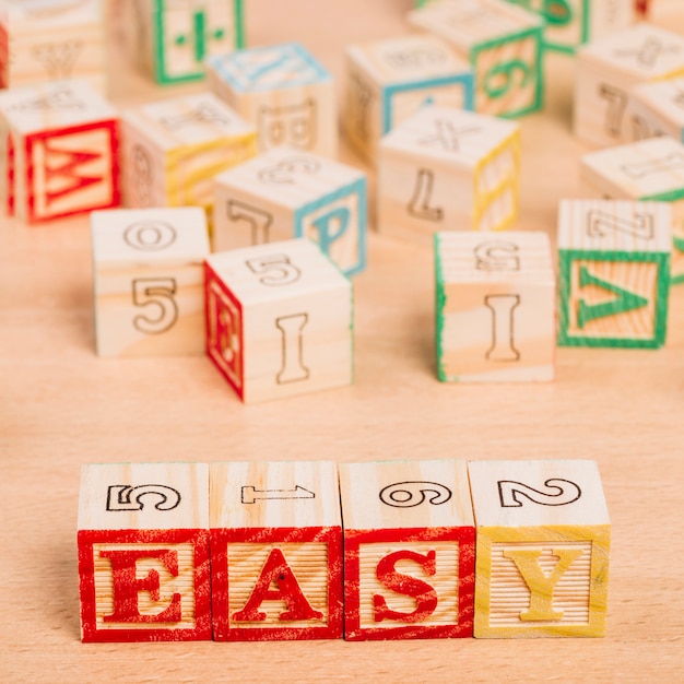 Wooden bright cubes with easy title