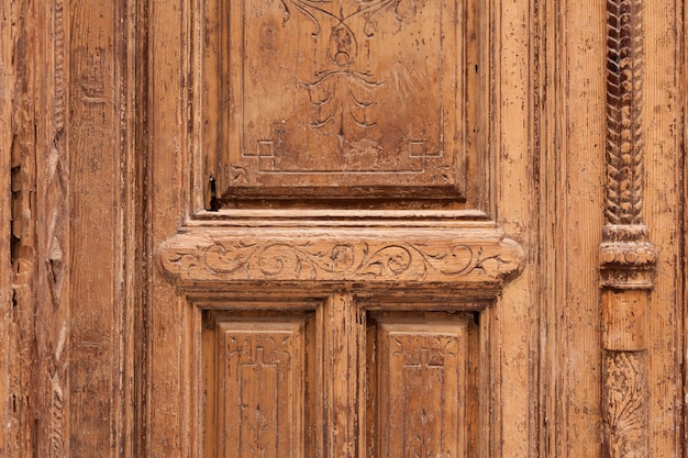 Wooden door close-up