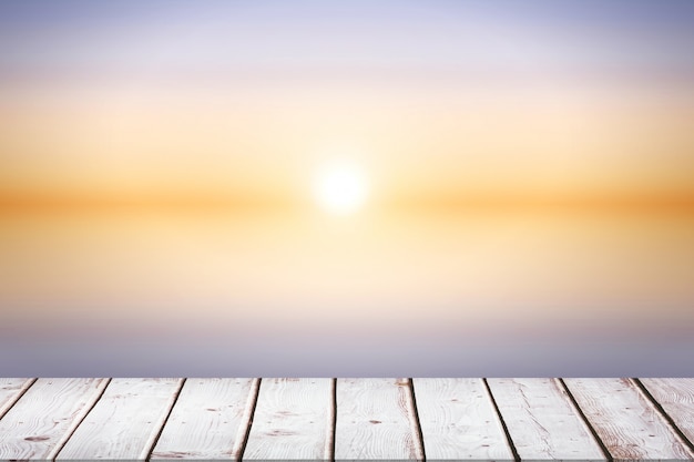 Wooden floor on a sunny day