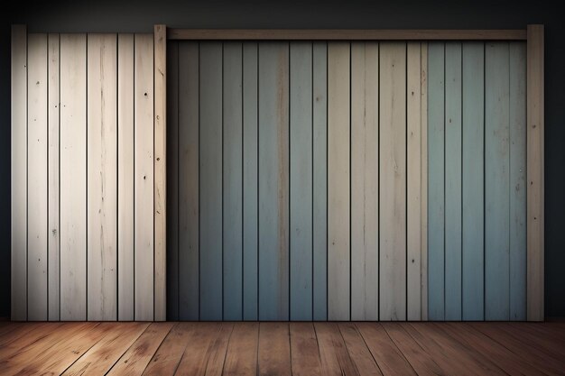 A wooden floor with a door that says'the word " on it.