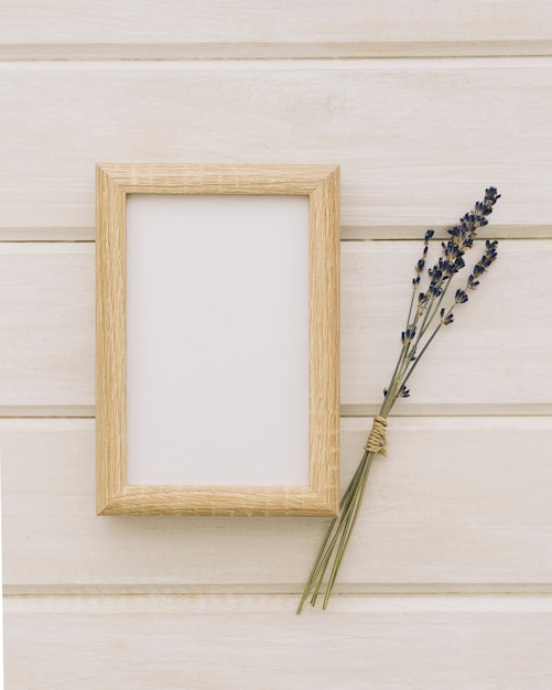 Wooden frame and wedding flowers