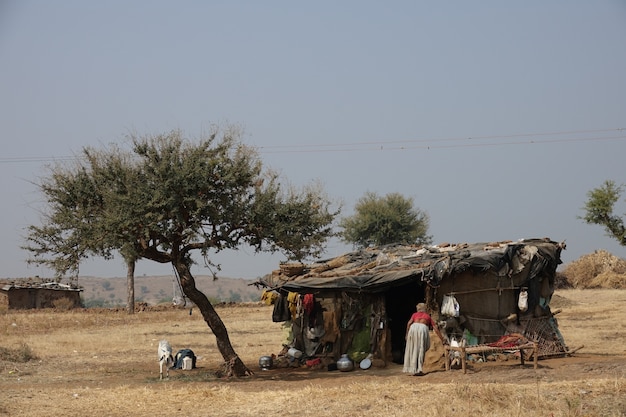 Wooden house of poor people