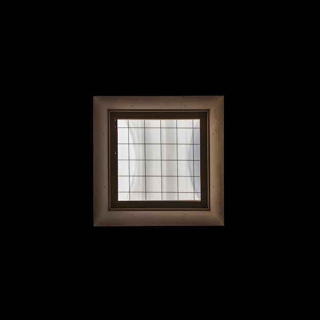 Free photo wooden window frame on black background