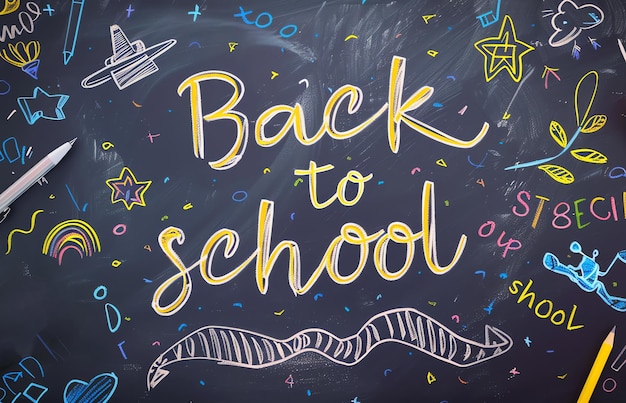 Free Photo the word back to school written on a blackboard ai generated