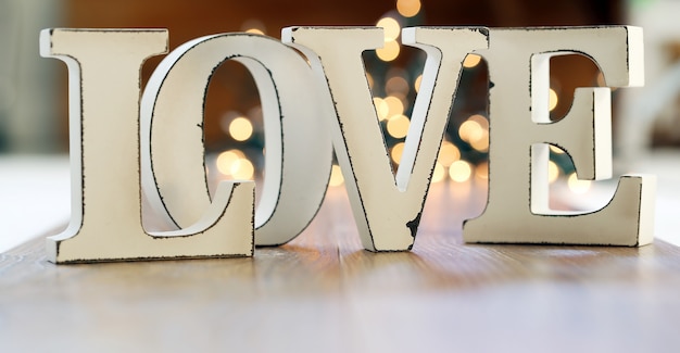 Word Love and garland