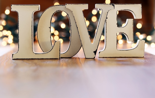 Word Love and lights garland