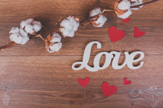 Free Photo word "love" with flowers around