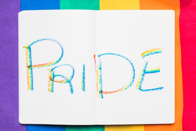 Free Photo word pride in colorful letters