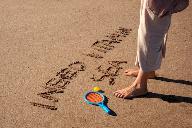 Words in the sand about summer