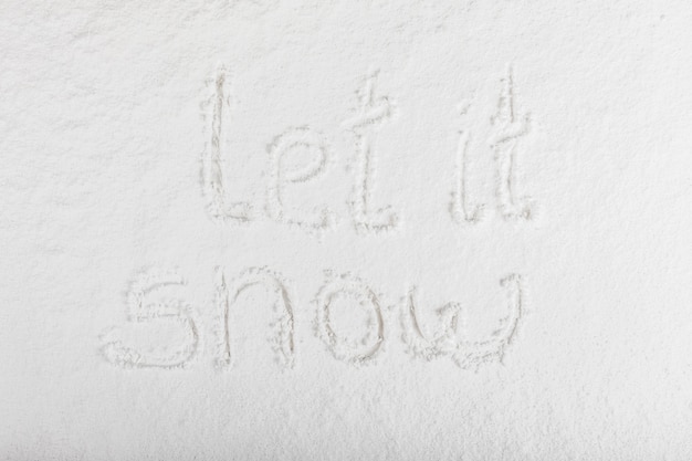 Free photo words written on snow surface