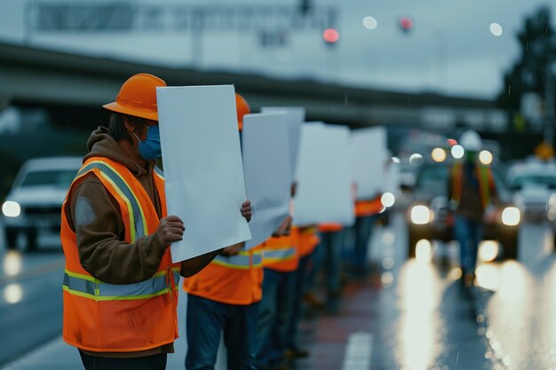 Worker protesting for working rights