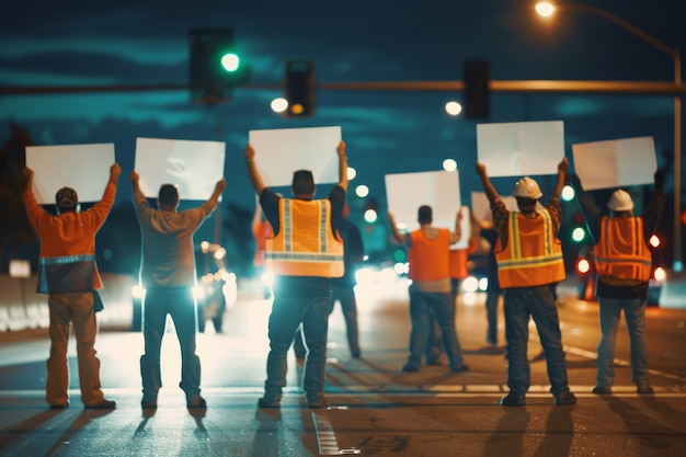 Worker protesting for working rights