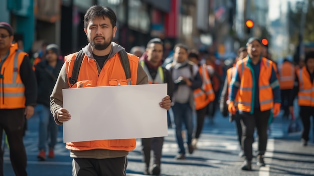 Free Photo worker protesting for working rights