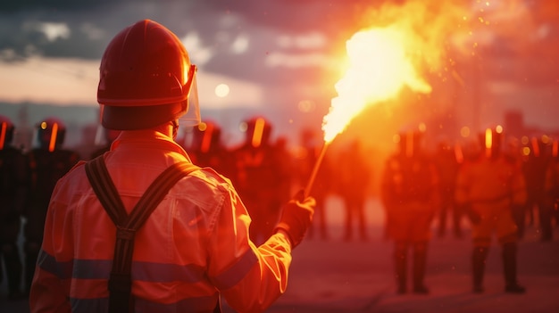 Worker protesting for working rights