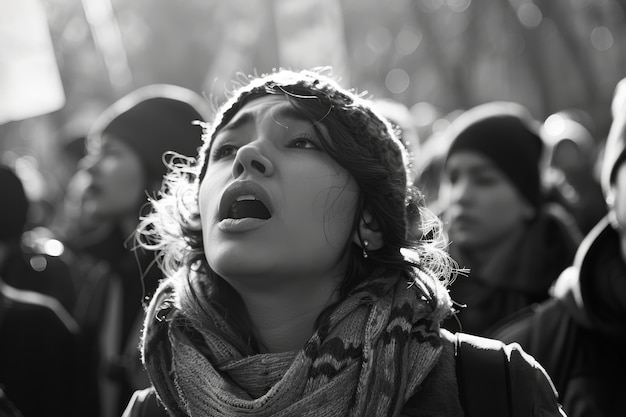 Worker protesting for working rights