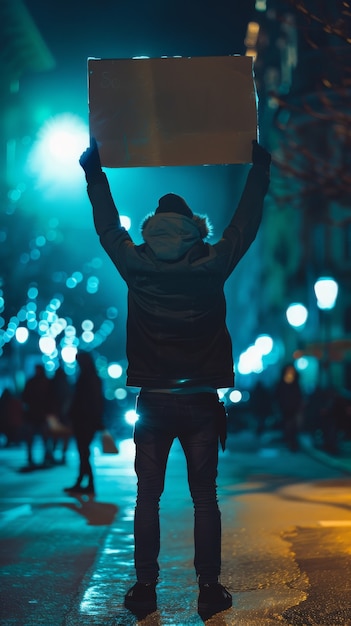 Worker protesting for working rights