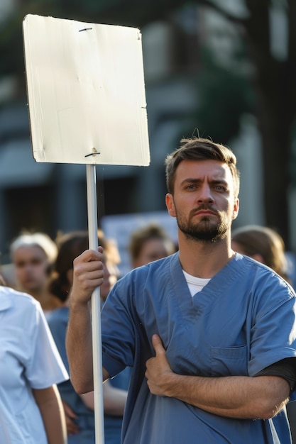 Worker protesting for working rights