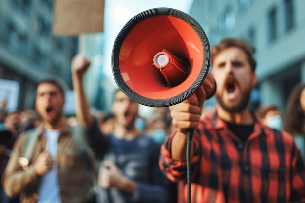 Worker protesting for working rights