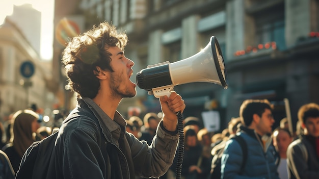 Worker protesting for working rights