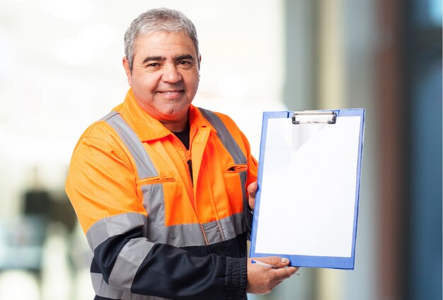 Worker with a checklist