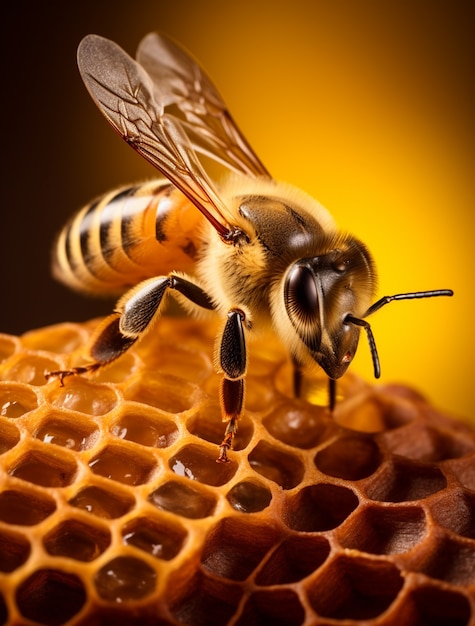 Working bee filling honey combs