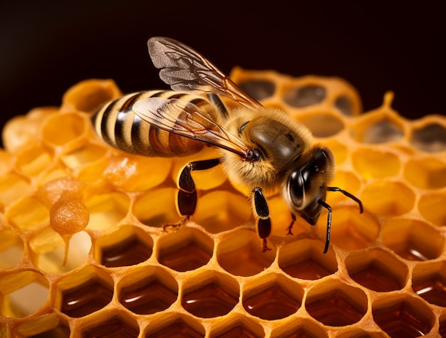 Working bee filling honey combs