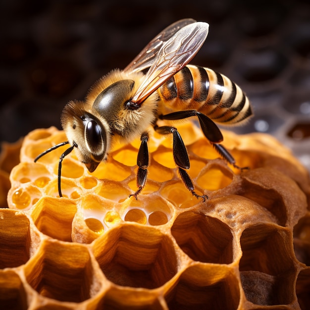 Working bee filling honey combs