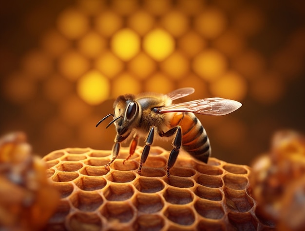 Working bee filling honey combs