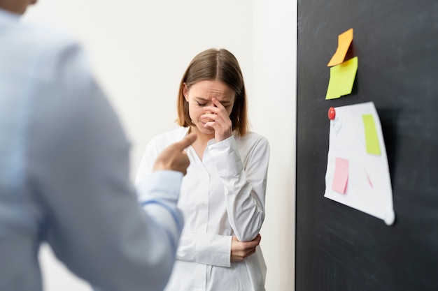 Workplace violence taking place between colleagues