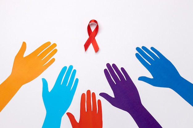 Free photo world aids day concept assortment with ribbon symbol