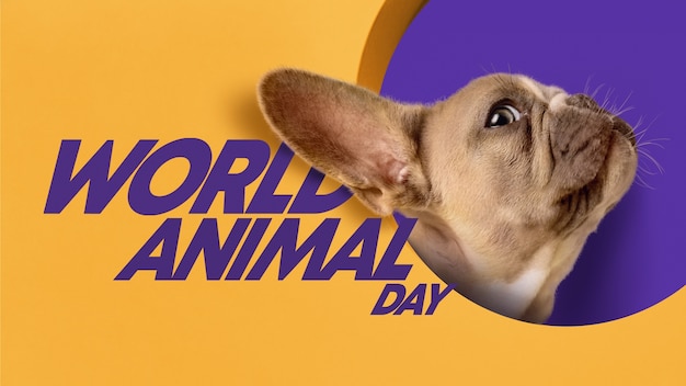 Free Photo world animal day with cute dog