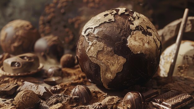 World ball for chocolate day celebration