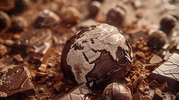 World ball for chocolate day celebration