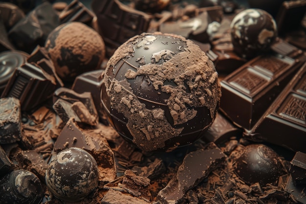 World ball for chocolate day celebration