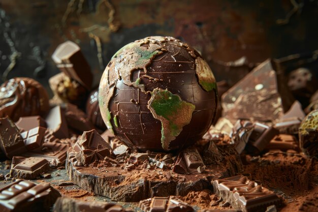 World ball for chocolate day celebration