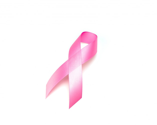 Free photo world cancer day : breast cancer awareness ribbon on white backg