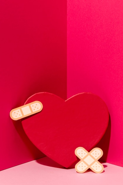 Free photo world heart day with band aid