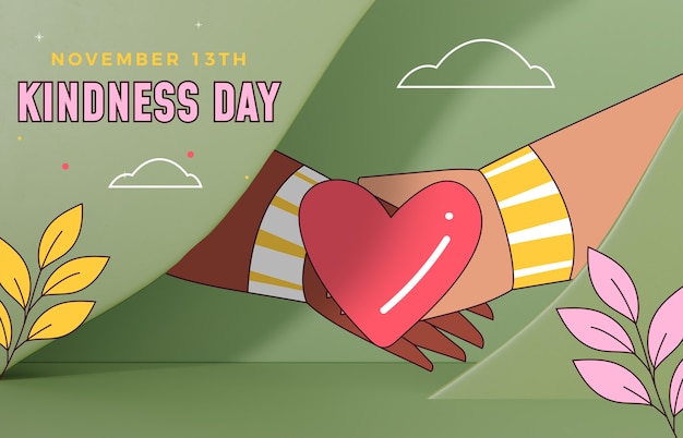 Free Photo world kindness day with hands holding heart