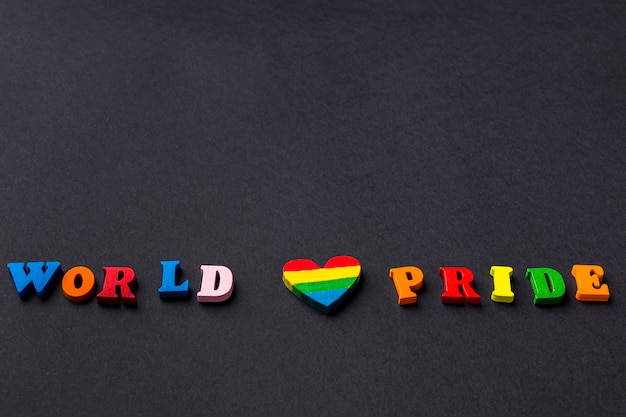 Free photo world love pride written in vivid-coloured letters